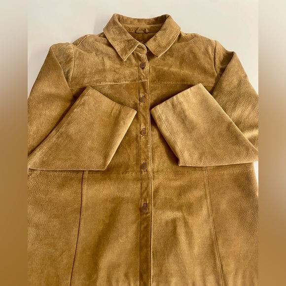 Massini Jackets & Blazers - Massini Vintage 100% Leather BOHO Jacket in Tan.Size 16W in great condition.